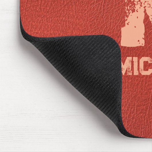 Monogram Naam Faux Leather Look Verdrietige Tekst Muismat (Hoek)