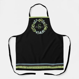 Monogram naam Floral Grandmoeder Love Quote Schort