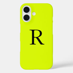 Monogram Naam Fluorescent Chartreuse Yellow Neon iPhone 16 Hoesje