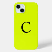 Monogram Naam Fluorescent Chartreuse Yellow Neon Case-Mate iPhone Case (Achterkant)
