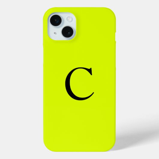 Monogram Naam Fluorescent Chartreuse Yellow Neon Case-Mate iPhone Case (Achterkant)