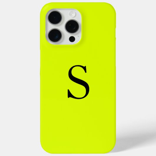 Monogram Naam Fluorescent Chartreuse Yellow Neon Case-Mate iPhone Case (Achterkant)