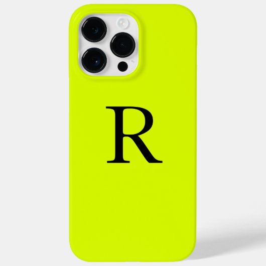 Monogram Naam Fluorescent Chartreuse Yellow Neon Case-Mate iPhone Case (Achterkant)