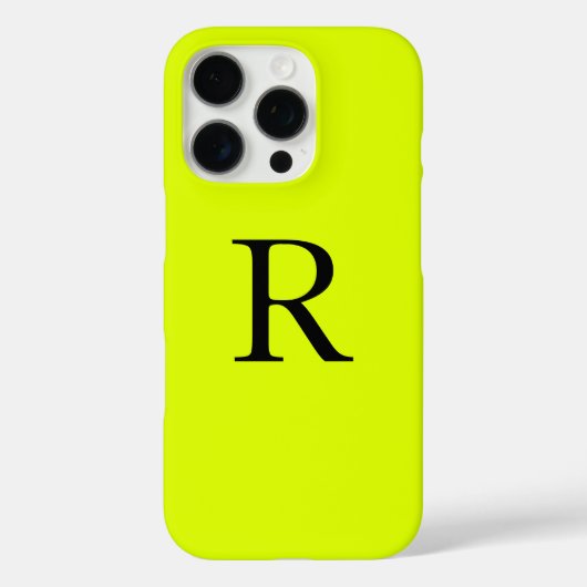Monogram Naam Fluorescent Chartreuse Yellow Neon Case-Mate iPhone Case (Achterkant)