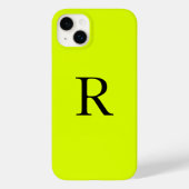Monogram Naam Fluorescent Chartreuse Yellow Neon Case-Mate iPhone Case (Achterkant)