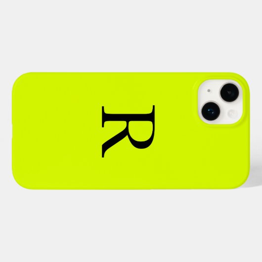 Monogram Naam Fluorescent Chartreuse Yellow Neon Case-Mate iPhone Case (Achterkant (horizontaal))