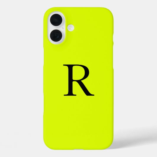 Monogram Naam Fluorescent Chartreuse Yellow Neon Case-Mate iPhone Case (Achterkant)