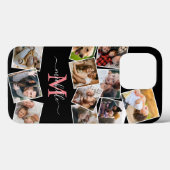 Monogram Naam Foto Collage Hoesje-Mate iPhone Case (Achterkant (horizontaal))