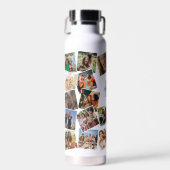 Monogram Naam Foto Collage Water Fles (Voorkant)