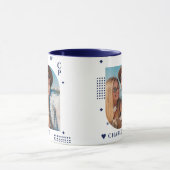 Monogram Naam Foto Trendy Simple Modern Mok (Midden)
