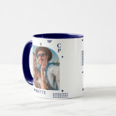 Monogram Naam Foto Trendy Simple Modern Mok (Voorkant links)