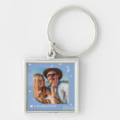 Monogram Naam Foto Trendy Simple Modern Sleutelhanger (Voorkant)