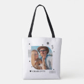 Monogram Naam Foto Trendy Simple Modern Tote Bag (Achterkant)