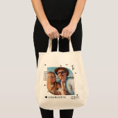 Monogram Naam Foto Trendy Simple Modern Tote Bag (Voorkant (product))