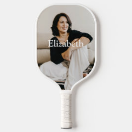 Monogram Naam Foto Trendy Stijlvolle Vrouwen Manne Pickleball Paddle
