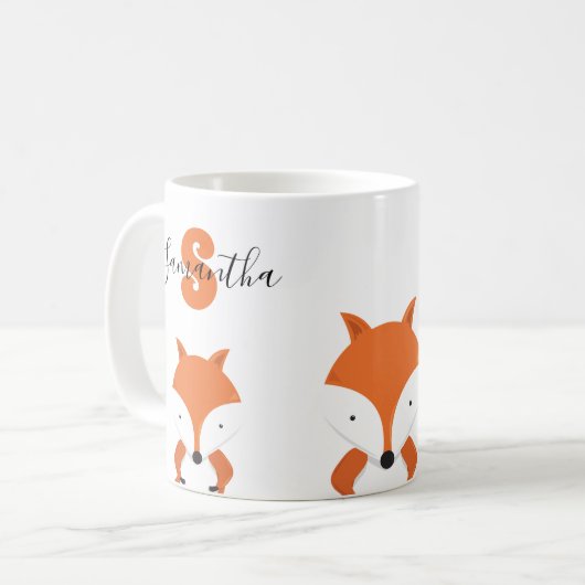 Monogram Naam Fox Koffiemok (Voorkant links)