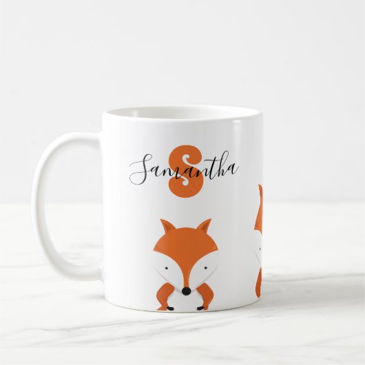 Monogram Naam Fox Koffiemok (Links)
