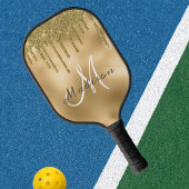 Monogram Naam Geel goud Glitter uiterlijk Pickleball Paddle