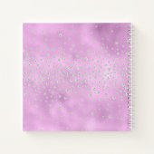 Monogram Naam Gepersonaliseerd Paarse kristallen Notitieboek (Achterkant)