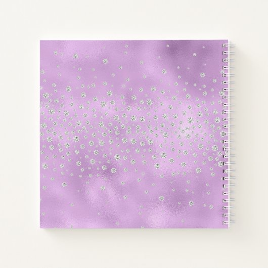 Monogram Naam Gepersonaliseerd Paarse kristallen Notitieboek (Achterkant)