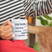 Monogram naam gepersonaliseerd voor sport captain tweekleurige koffiemok