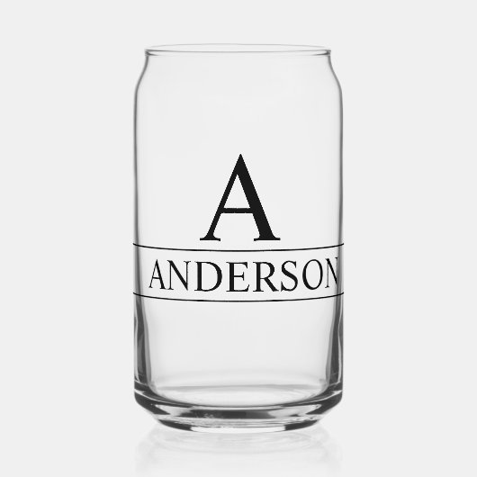 Monogram naam gepersonaliseerde klassieker blikvorm glas (Voorkant)
