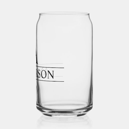 Monogram naam gepersonaliseerde klassieker blikvorm glas (Links)