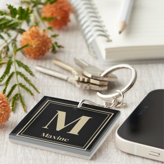 Monogram Naam - Gepersonaliseerde Sleutelhanger Gi (Voorkant Rechts)