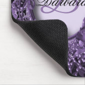 Monogram Naam Gift Paars Floral Elegant Modern Muismat (Hoek)