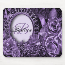 Monogram Naam Gift Paars Floral Elegant Modern