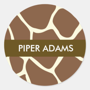 Monogram Naam Giraffe Print Stickers