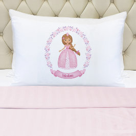 Monogram Naam Girl Pink Princess Kussensloop