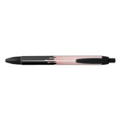 Monogram naam Girly Pink Driving glitter Zwarte Inkt Pen (Achterkant)