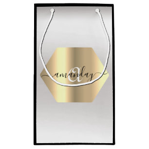 Monogram naam Gold Black Grey Mode Boutique Klein Cadeauzakje