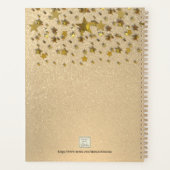 Monogram naam Gold Glitter Stars 2023 Planner (Achterkant)