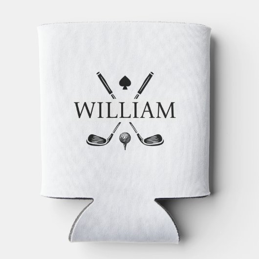 Monogram naam Golf Clubs Ace | Kies uw kleur Blikjeskoeler (Achterkant)