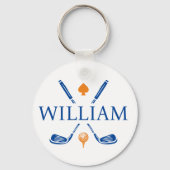 Monogram naam Golf Clubs Ace | Kies uw kleur Sleutelhanger (Achterkant)