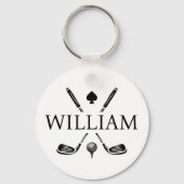 Monogram naam Golf Clubs Ace | Kies uw kleur Sleutelhanger (Voorkant)