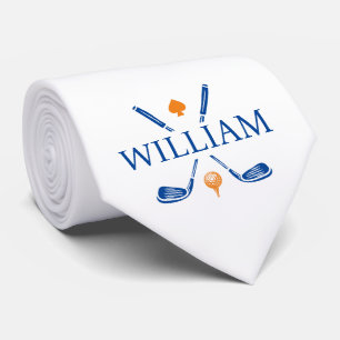 Monogram naam Golf Clubs Ace   Kies uw kleur Stropdas