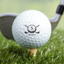 Monogram Naam Golfclub Klassiek Zwart Wit 