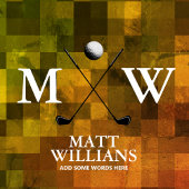 Monogram (naam golfer & initialen) bruinachtig-ora golfheadcover