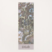 Monogram naam goudblush roze tan bloemig abstract yogamat (Voorkant)