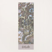 Monogram naam goudblush roze tan bloemig abstract yogamat (Achterkant)