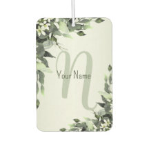Monogram Naam Greenery Floral Eucalyptus Leaves