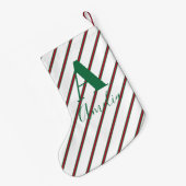 Monogram Naam Groen en Rood Kleine Kerstsok (Achterkant (Hangend))
