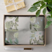 Monogram naam Groene bladeren Golden Bronze Elegan Tissuepapier (Geschenk)