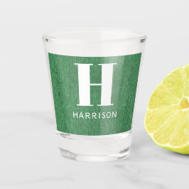 Monogram Naam Groene Denim Print 12oz Shot Glas