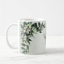Monogram Naam Groene Florale Eucalyptus Bladeren