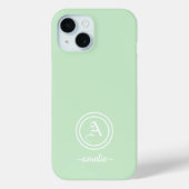 Monogram & Naam Groene Telefoonhoes Case-Mate iPhone Case (Achterkant)