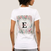 Monogram naam harten florale waterverf t-shirt (Achterkant)